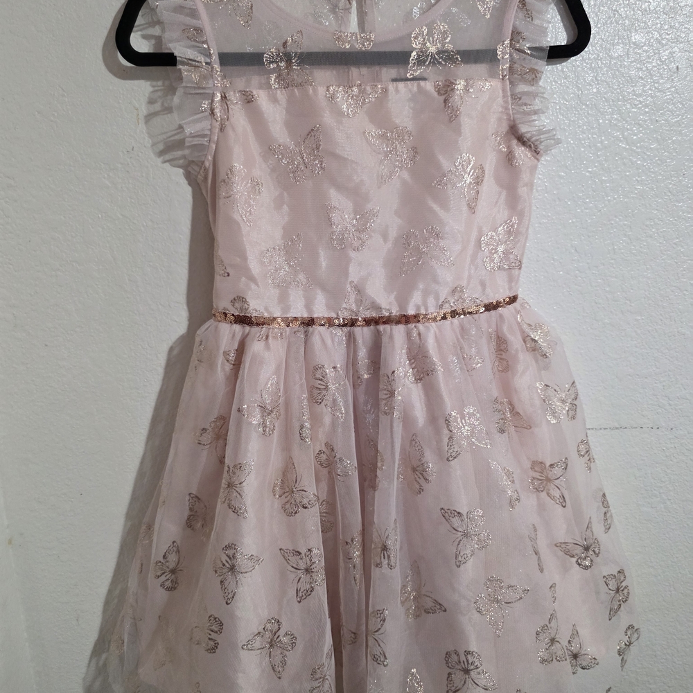 Pink Butterfly Kids Dress